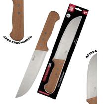 Faca Chef 8 Polegadas Inox Cabo Madeira 34cm Cozinha Profissional Carne Chef