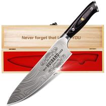 Faca Chef Funistree de 20 cm com presente gravado de melhor marido de todos os tempos