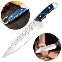 Faca Chef Lâmina de 3,5mm, Cabo Premium e Bainha de Couro para Uso Culinário Profissional SLKAF74