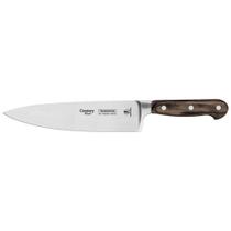 Faca Chef Tramontina Century Wood com Lâmina em Aço Inox e Cabo de Madeira Tratada Castanho 8 polegada