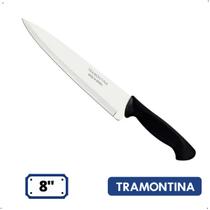 Faca Chef Tramontina Em Aço Inox P/ Churrasco Carne Cozinha - Preto