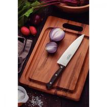 Faca Chef Tramontina Polywood com Lâmina em Aço Inox e Cabo de Madeira Castanho 8" Faca Chef Tramontina Polywood com Lâmina em Aço Inox e Cabo de Madeira Castanho 8"