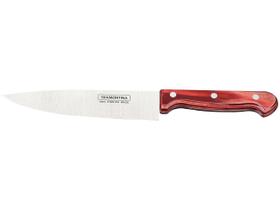 Faca Chef Tramontina Polywood com Lâmina em Aço Inox e Cabo de Madeira Tratada Vermelho 7" Faca Chef Tramontina Polywood com Lâmina em Aço Inox e Cabo de Madeira Tratada Vermelho 7"