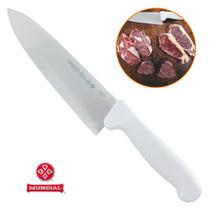 Faca Chefe Mundial Lâmina Inox 8 Pol ou 20cm Para Churrasco Carne Peixe Açougue Frigoríficos Cabo Antibacteriano e Fungo