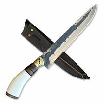 Faca Churrasco 10P Inox 3mm Forjada Chifre Branco com Guarda Faca Churrasco 10P Inox 3mm Forjada Chifre Branco com Guarda