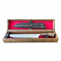 Faca Churrasco 10p Inox com Caixa de Madeira Patron Faca Churrasco 10p Inox com Caixa de Madeira Patron