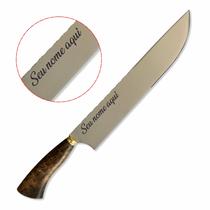 Faca Churrasco 10P Inox Personalizada C/ Nome + Caixa Patron