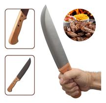 Faca Churrasco 8 Inox Cabo Madeira Sq Para Corte de Carne