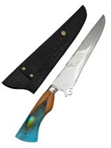 Faca Churrasco Artesanal 10" Pecador Aço Inox Cabo Resina