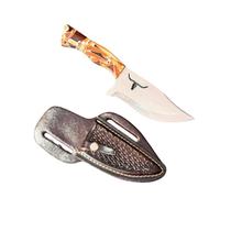 Faca Churrasco Boi Aço Inox 420 4PL Cabo Acrílico Premium Mini Picanheira