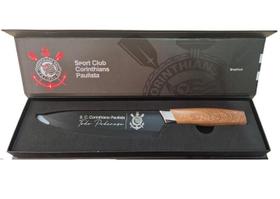 Faca Churrasco Corinthians Inox Cabo Madeira Caixa Presente