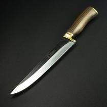 Faca Churrasco Elmo Brut Forge Cabo Madeira Nobre Bainha 10 Pol