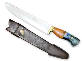 Faca Churrasco Elmo Cabo Híbrido Nossa Senhora Aço Inox 10 Pol