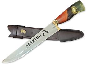Faca Churrasco Híbrida Sextou Aço Inox Bainha 10 Polegadas
