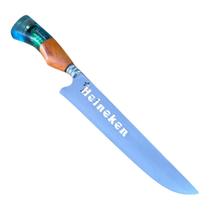 Faca Churrasco Premium Artesanal Cabo Hibrido Bainha de Couro 10PL Cartucho