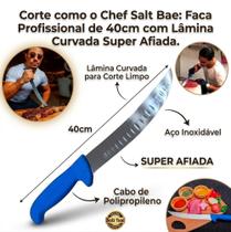 Faca Churrasco Profissional de 40cm com Lâmina Curvada Salt Bae Chef Faca Churrasco Profissional de 40cm com Lâmina Curvada Salt Bae Chef