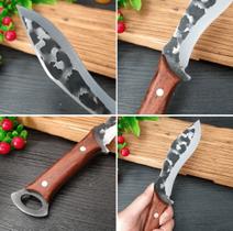 Faca Cutelo Aço Inoxidável Bainha Couro Fulltang Afiado Cabo Marrom Faca Cutelo Aço Inoxidável Bainha Couro Fulltang Afiado Cabo Marrom