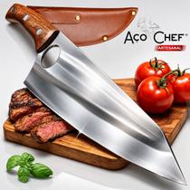 Faca Cutelo Artesanal Aço Inox Corte Carne Osso Muito Afiada Faca Cutelo Artesanal Aço Inox Corte Carne Osso Muito Afiada