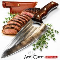 Faca Cutelo Artesanal Aço Inox Corte Carne Osso Muito Afiada