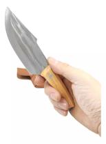 Faca Cutelo Forjado Artesanal Camping Cozinha Bainha Couro