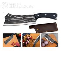 Faca Cutelo Full Tang 37cm Aço Inox com Cabo Madeira e Bainha SLKLAF115AB Faca Cutelo Full Tang 37cm Aço Inox com Cabo Madeira e Bainha SLKLAF115AB