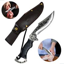 Faca Cutelo Full Tang Chef Japonês 28,5cm Aço Manganês com Bainha Couro SLKAF66 Faca Cutelo Full Tang Chef Japonês 28,5cm Aço Manganês com Bainha Couro SLKAF66