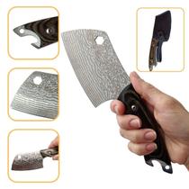 Faca Cutelo Inox Fulltang Camping Churrasco Pesca Com Bainha