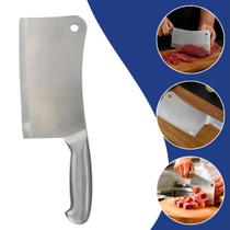 Faca Cutelo Machadinha Inox 6 Polegadas Profissional Açougueiro Medida 28cm Para Cozinha Churrasco Açougue