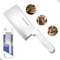 Faca Cutelo Para Cozinha 7'' Master Carnes Churrasco Cabo Branca Lamina Inox Mundial
