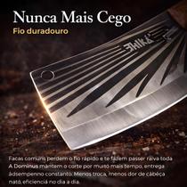 Faca Cutelo Profissional 30cm Aço Inox Cabo Madeira Natural Corte Pesado Carne Ossos Churrasco Cozinha Chef Lâmina Afiada Robusta Resistente Corrosão