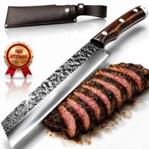 Faca Cutelo Profissional Artesanal Aço Inox Forjada Lâmina Martelada Alta Precisão Churrasco Cozinha Camping Trilha Faca Cutelo Profissional Artesanal Aço Inox Forjada Lâmina Martelada Alta Precisão Churrasco Cozinha Camping Trilha