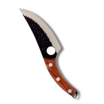 Faca De Aço Inox E Cabo De Madeira Olho De Tigre Artesanal Perfeito Para Cortes Precisos