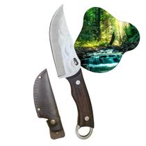 Faca De Bolso Estilo Karambit Aço Inox e Cabo de Madeira Com Bainha Camping e Uso doméstico slkaf79