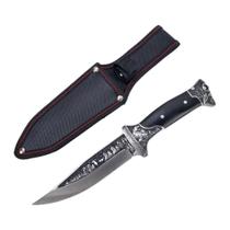 Faca De Caça Com Desenhos Na Lamina Cabo Cervo Faca De Caça Com Desenhos Na Lamina Cabo Cervo