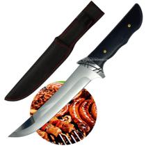 Faca de Caça e Sobrevivência Inox 21cm Cabo de Luxo Madeira com Guarda-Mão TB092042