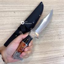 Faca De Caça Pesca Churrasco Luxo Fulltang Inox 1641