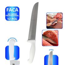 Faca de Carne 12 Açougue Profissional Aço Corte Preciso Multiuso Unidade