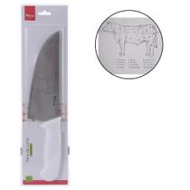 Faca de carne / acougueiro de inox 8'' cabo plastico branco - WINCY