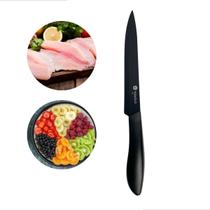 Faca De Carne Cor Preto Black Cabo Soft Touch Tavolo Utensilio Para Cozinha Resistente Faca De Carne Cor Preto Black Cabo Soft Touch Tavolo Utensilio Para Cozinha Resistente