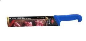 Faca de Carne de Inox 10'' Cabo Plastico Azul Premium - Corneta Cutelaria/Western