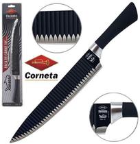 Faca de Carne de Inox 10 Polegadas Cabo Plastico Preto Tubarao - Corneta Cutelaria/Western