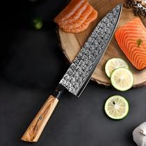 Faca De Chef Japonesa De 8 Polegadas Em Aço Damasco Para Sashimi, Salmão E Sushi, Cortador