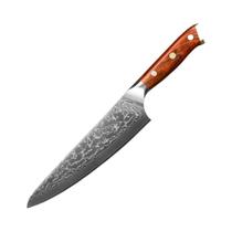 Faca De Chef Japonesa Em Aço Damasco Profissional, Cortador Santoku Em Aço Inoxidável Com Cabo De