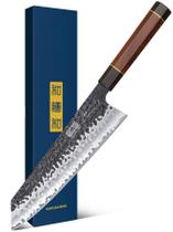 Faca de Chef Kiritsuke HOSHANHO 9 Polegadas, Forjada à Mão no Japão com 9 Camadas de Aço Carbono Alto 10Cr15CoMoV, Faca Profissional com Cabo Ergonômico de Madeira de Rosa Faca de Chef Kiritsuke HOSHANHO 9 Polegadas, Forjada à Mão no Japão com 9 Camadas de Aço Carbono Alto 10Cr15CoMoV, Faca Profissional com Cabo Ergonômico de Madeira de Rosa