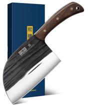 Faca de Chef Sérvia HOSHANHO 6,5 Polegadas, Cutelo de Carne em Aço Carbono Alto para Corte de Carnes, Faca de Açougueiro Pesada Forjada à Mão com Full Tang para Casa, Camping e Churrasco, Presente para Homens Faca de Chef Sérvia HOSHANHO 6,5 Polegadas, Cutelo de Carne em Aço Carbono Alto para Corte de Carnes, Faca de Açougueiro Pesada Forjada à Mão com Full Tang para Casa, Camping e Churrasco, Presente para Homens