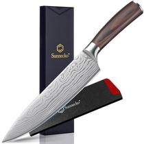 Faca de Chef Sunnecko 8" Aço Carbono Alto Cabo de Pakkawood Faca de Chef Sunnecko 8" Aço Carbono Alto Cabo de Pakkawood