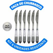 Faca De Churrasco Aço Inox Multiuso Resistente Com 6 Unidades Faca De Churrasco Aço Inox Multiuso Resistente Com 6 Unidades