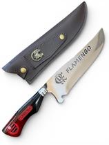 Faca de Churrasco Artesanal Time Torcedor do Flamengo em Aço Inox Bainha Faca de Churrasco Artesanal Time Torcedor do Flamengo em Aço Inox Bainha