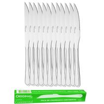 Faca de Churrasco em Aço Inox Continental 12 pçs Original Line Faqueiro Inoxidavel Padaria Buffet Cozinha Louça Eventos