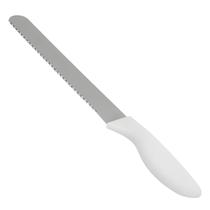 Faca De Confeiteiro Serrilhada Em Inox Cabo Branco Profissional Pães Bolos Tortas 10" 37cm Uny Home
